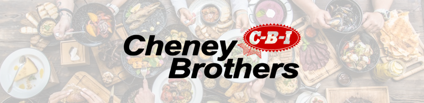 Cheney Brother's Logo with food background