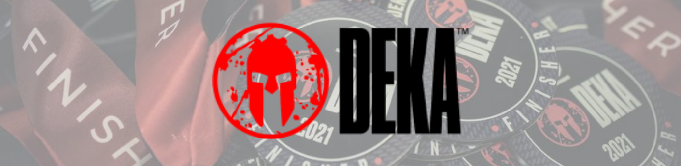 Dekafit Logo and medals as background