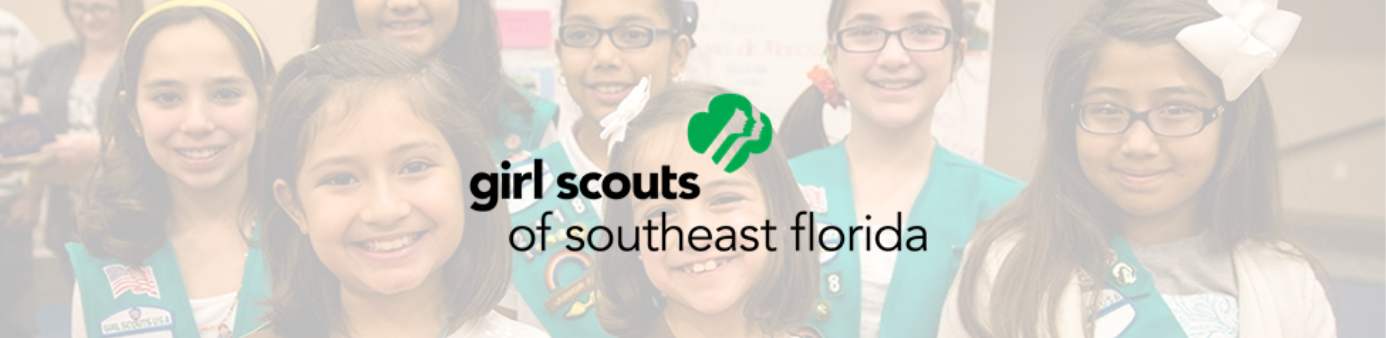 SE Girl Scout Logo with kids in background