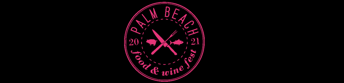 PB Food and Wine Fest Logo in pink with black background