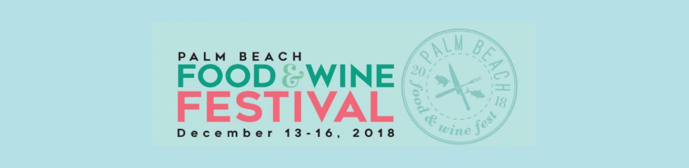 light blue background with The Palm Beach Food & Wine Festival logo 