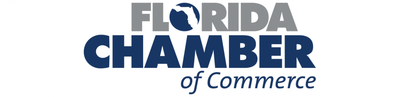 Gray and Blue Florida Chamber of Commerce with Florida shaped seal 