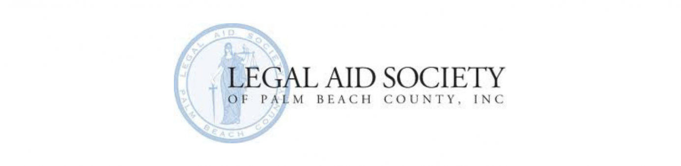 White Background with Legal aid society of Palm Beach seal