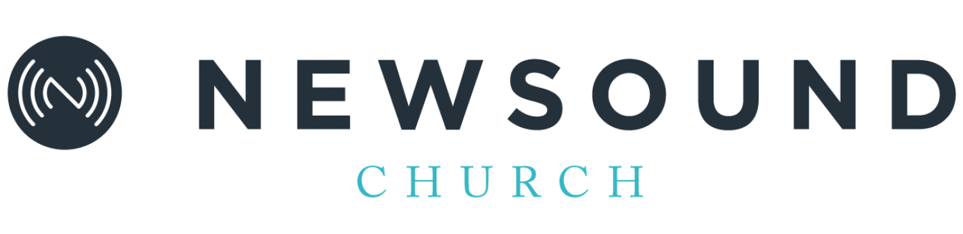 White background with Black lettering spelling Newsound Church 