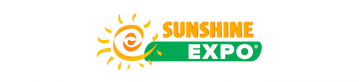 White background with Yellow sun figure and Sunshine expo written in Yellow
