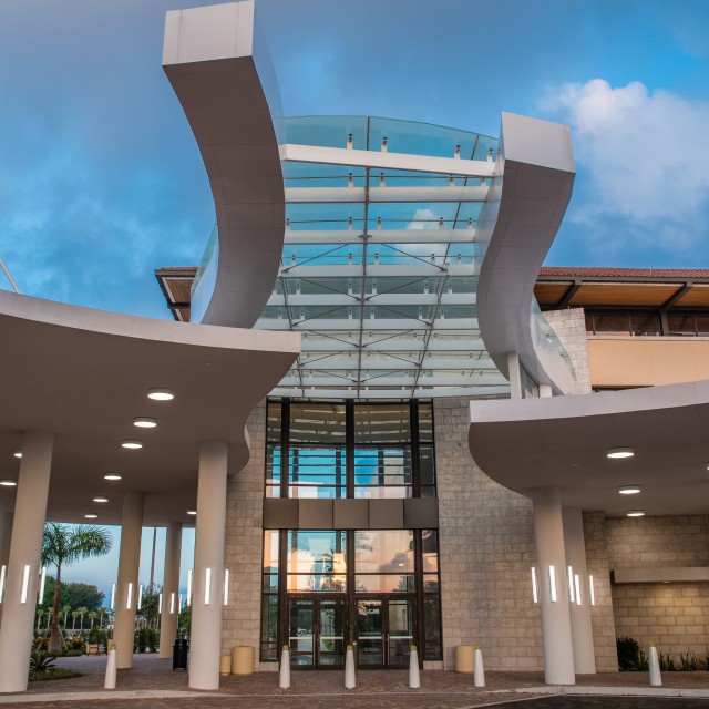 Entrance to building from garage