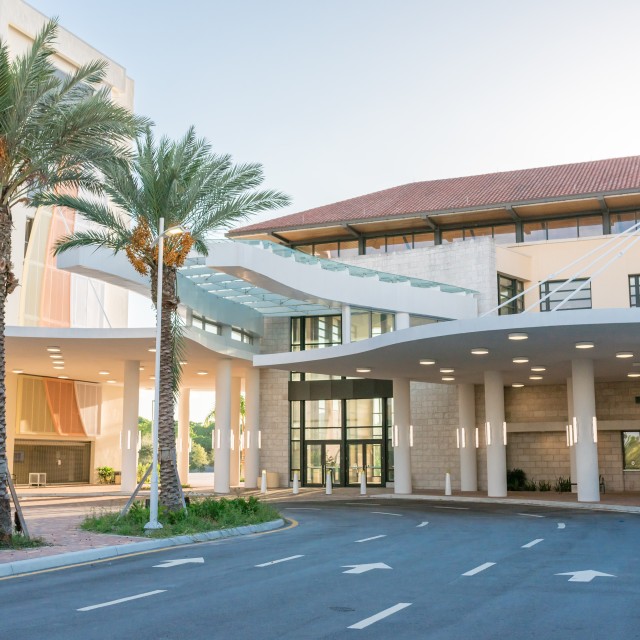 Valet circle by garage on southeast side of building