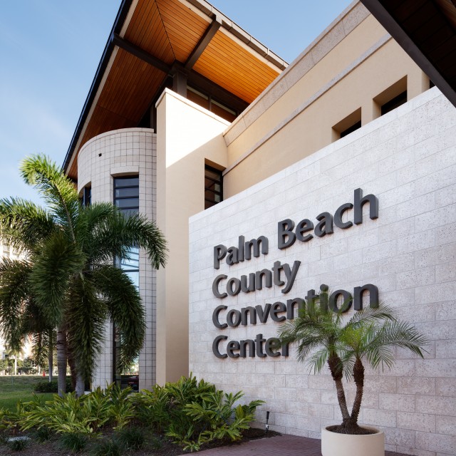 Main entrance from Okeechobee Blvd with Facility Sign on building