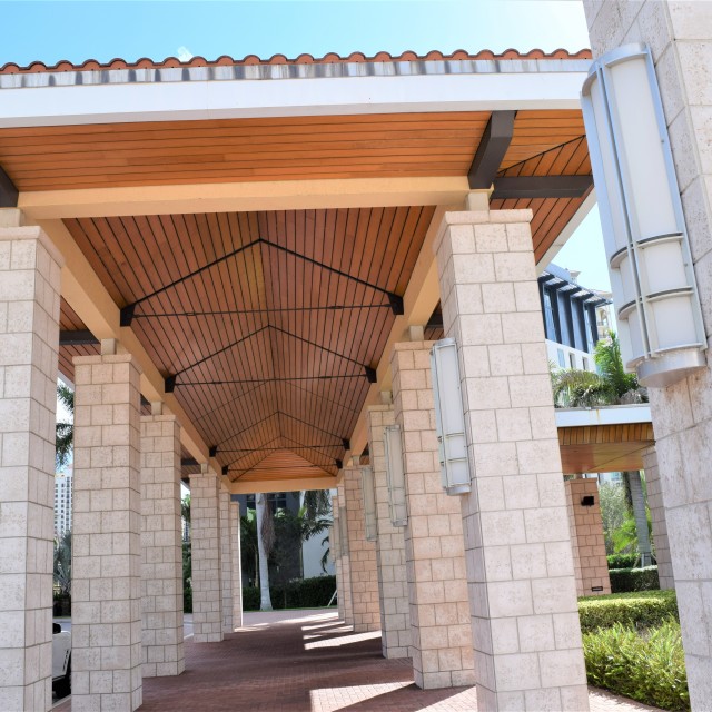 Main North Entrance with mahogany ceiling 