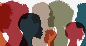 Images of multiple silhouettes of heads