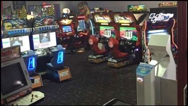 Inside of Fun Depot, displaying video game machines