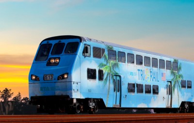 Tri-Rail train on railroad